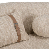 Spiro Modern Beige Fabric Curved Sectional Sofa