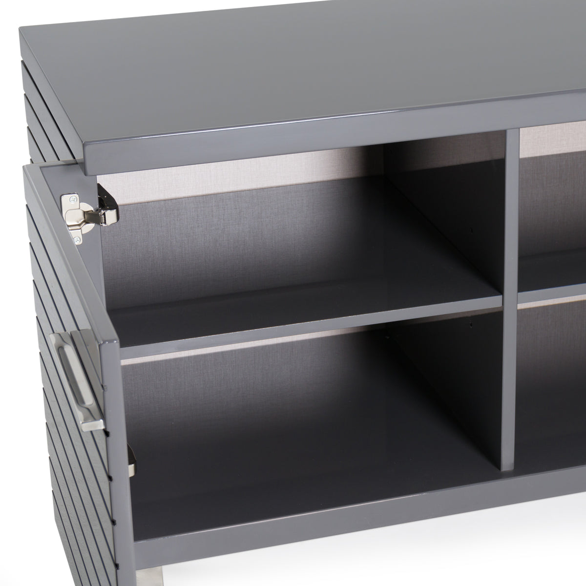 Splendor Grey High Gloss Slatted Buffet