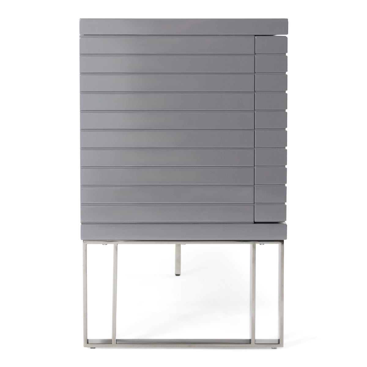 Splendor Grey High Gloss Slatted Buffet