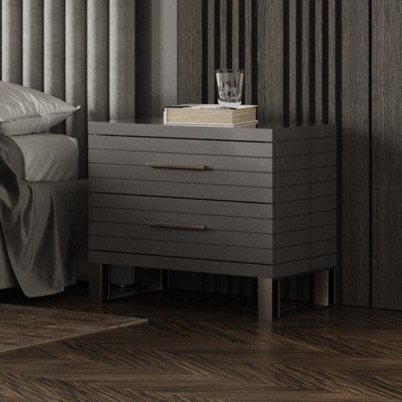 Splendor Silver & Grey Velvet Upholstered Platform Bed Set