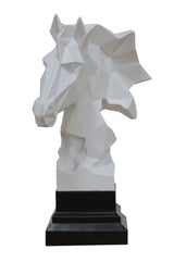 Stallion Geometric White Sculpture