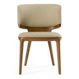 Stanley Contemporary Beige Leatherette and Walnut Dining Chair (Set of 2)