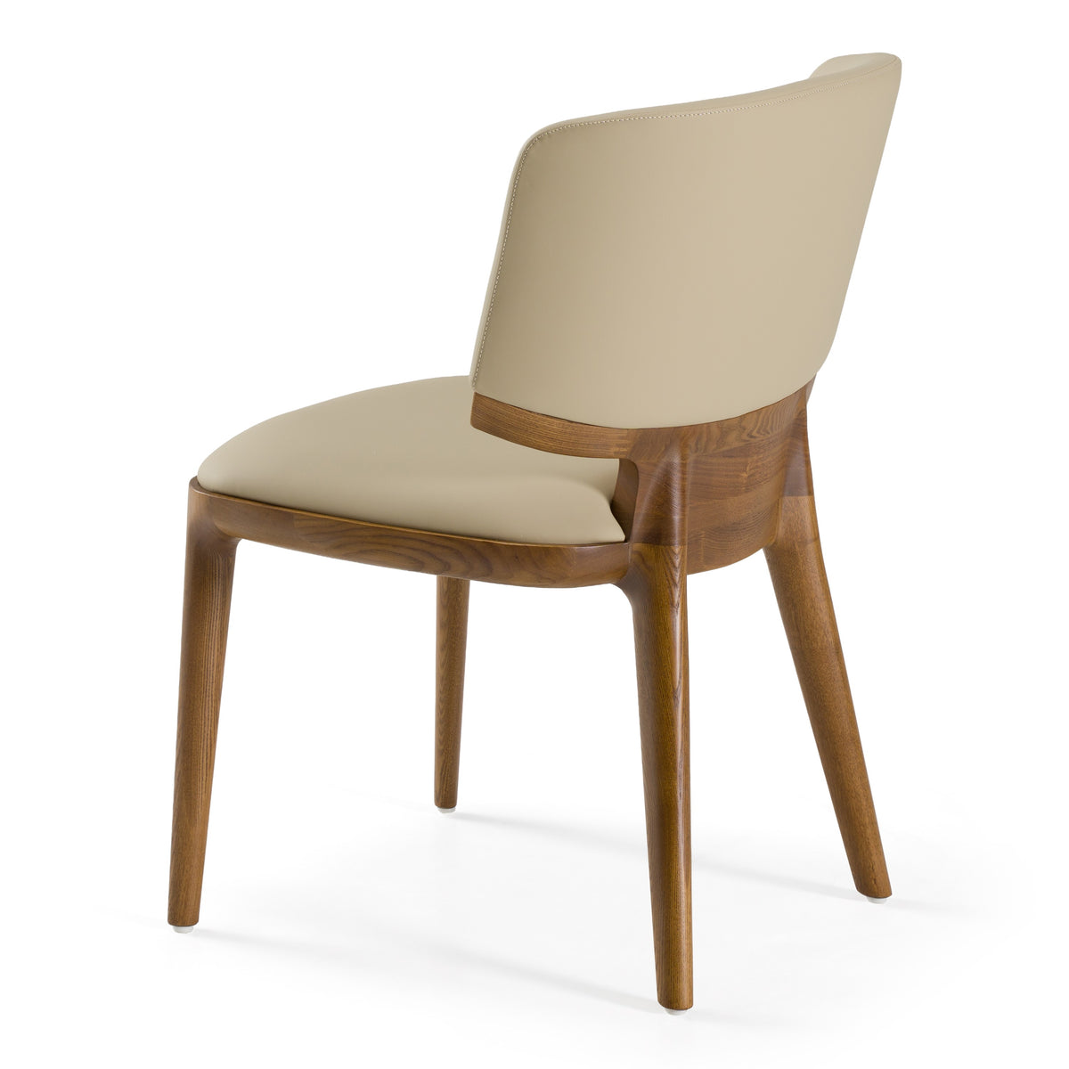 Stanley Contemporary Beige Leatherette and Walnut Dining Chair (Set of 2)