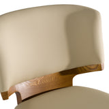 Stanley Contemporary Beige Leatherette and Walnut Dining Chair (Set of 2)