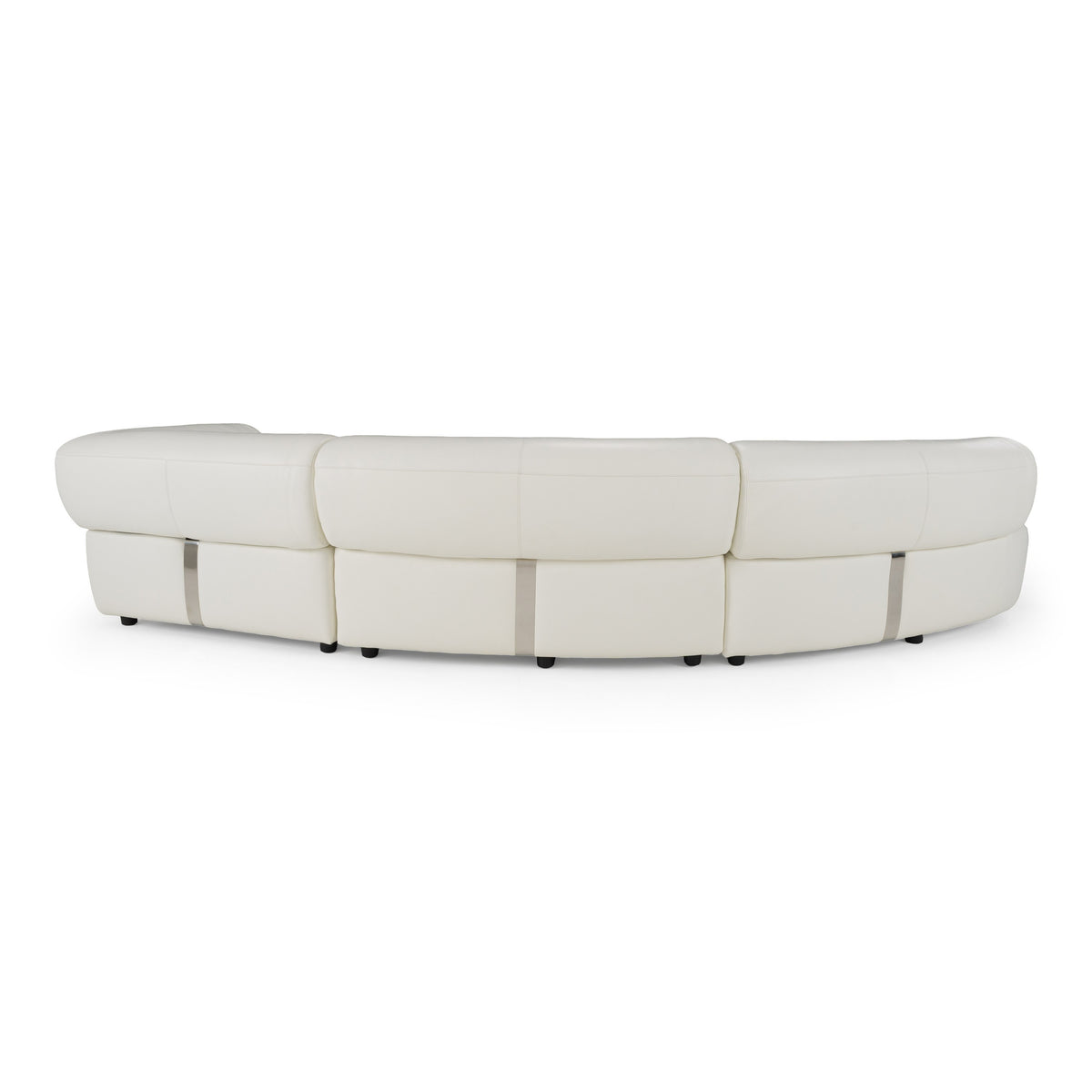 Stuart Contemporary White Leather Left Facing Chaise Sectional Sofa