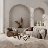 Suki Modern Taupe Fabric Sofa