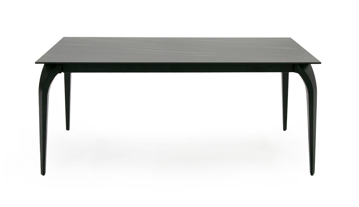Suri Modern Black Ceramic Extendable 71"/94.5" Dining Table