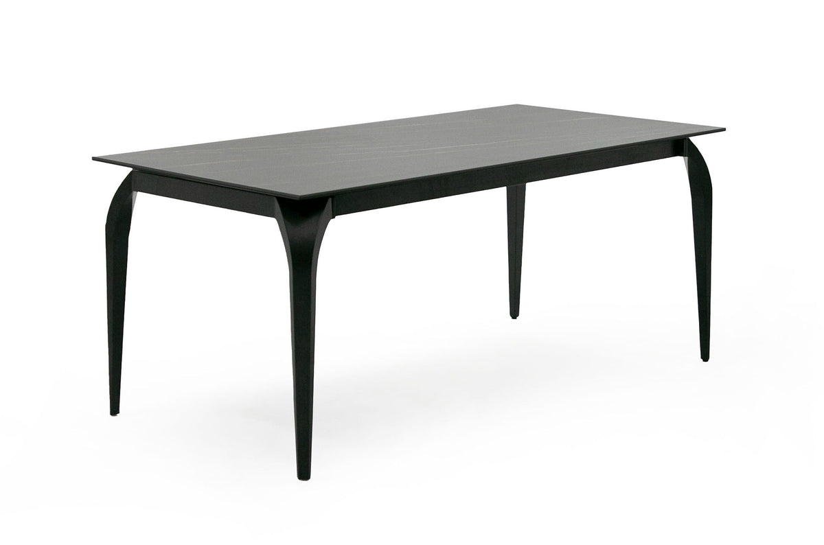 Suri Modern Black Ceramic Extendable 71"/94.5" Dining Table