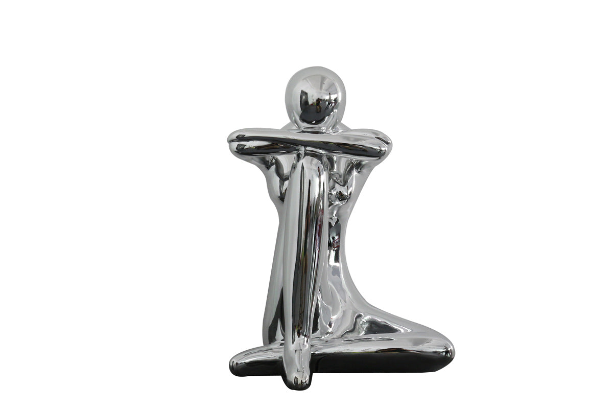 Resting Modern Silver Sculpture
