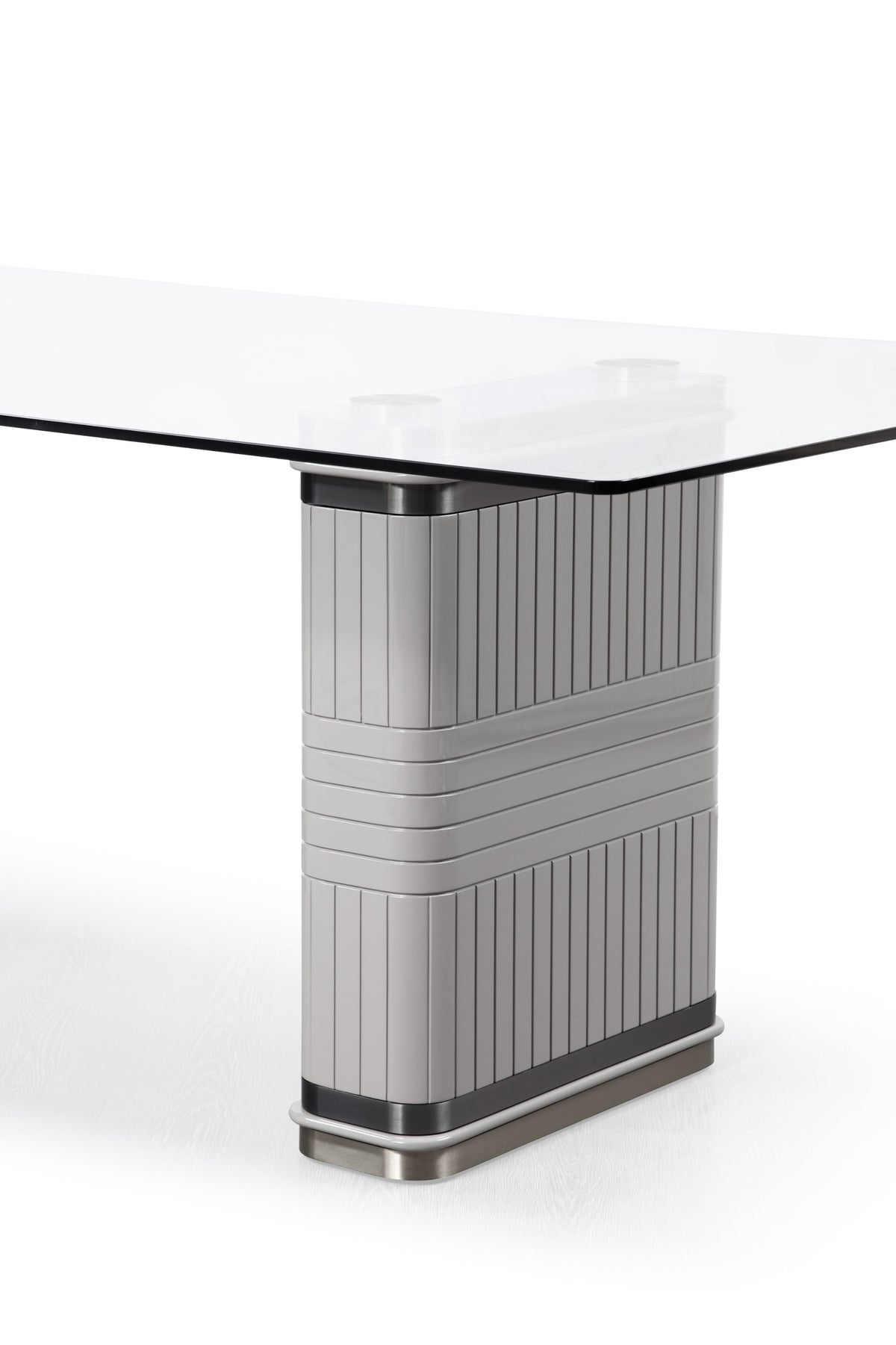T2397 Glass + White + Gold Dining Table