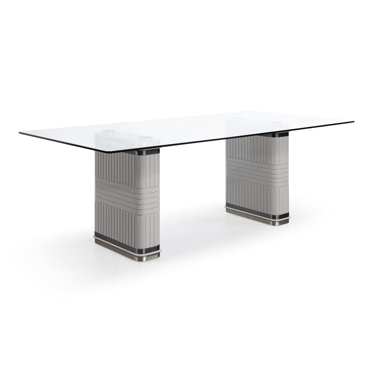 T2397 Glass + White + Gold Dining Table