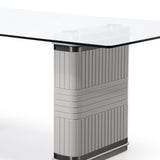 T2397 Glass + White + Gold Dining Table