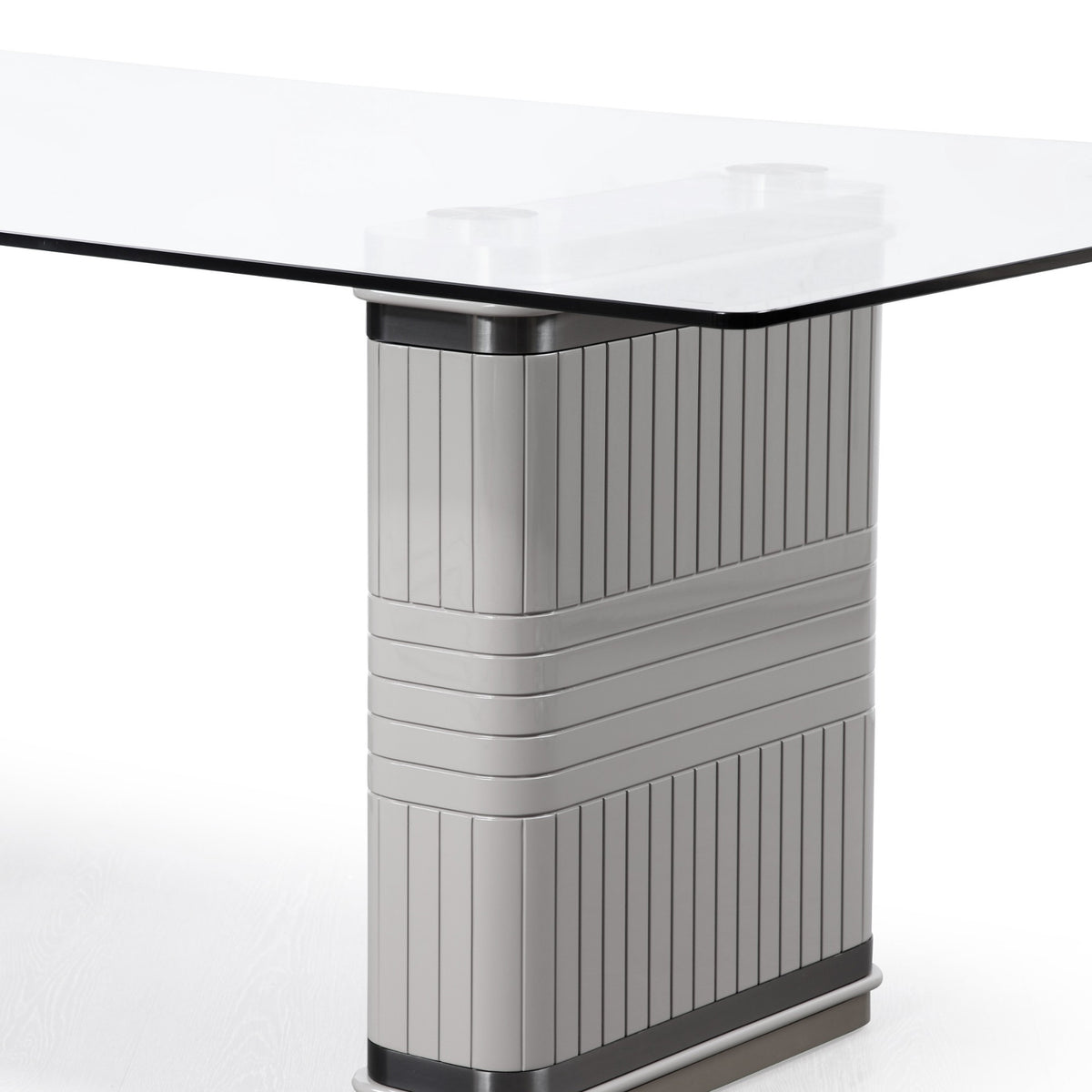 T2397 Glass + White + Gold Dining Table