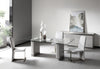 T2397 Glass + White + Gold Dining Table