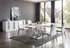 Marston Modern White Marble & Stainless Steel Dining Table