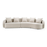 Tabarca Outdoor Beige Fabric Sectional Sofa