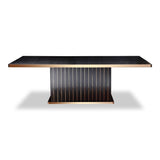 Talin Modern Black Crocodile and Rosegold Dining Table