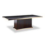 Talin Modern Black Crocodile and Rosegold Dining Table