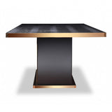 Talin Modern Black Crocodile & Rosegold Dining Table