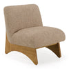 Tamari Modern Tan Fabric + Natural Oak Accent Chair