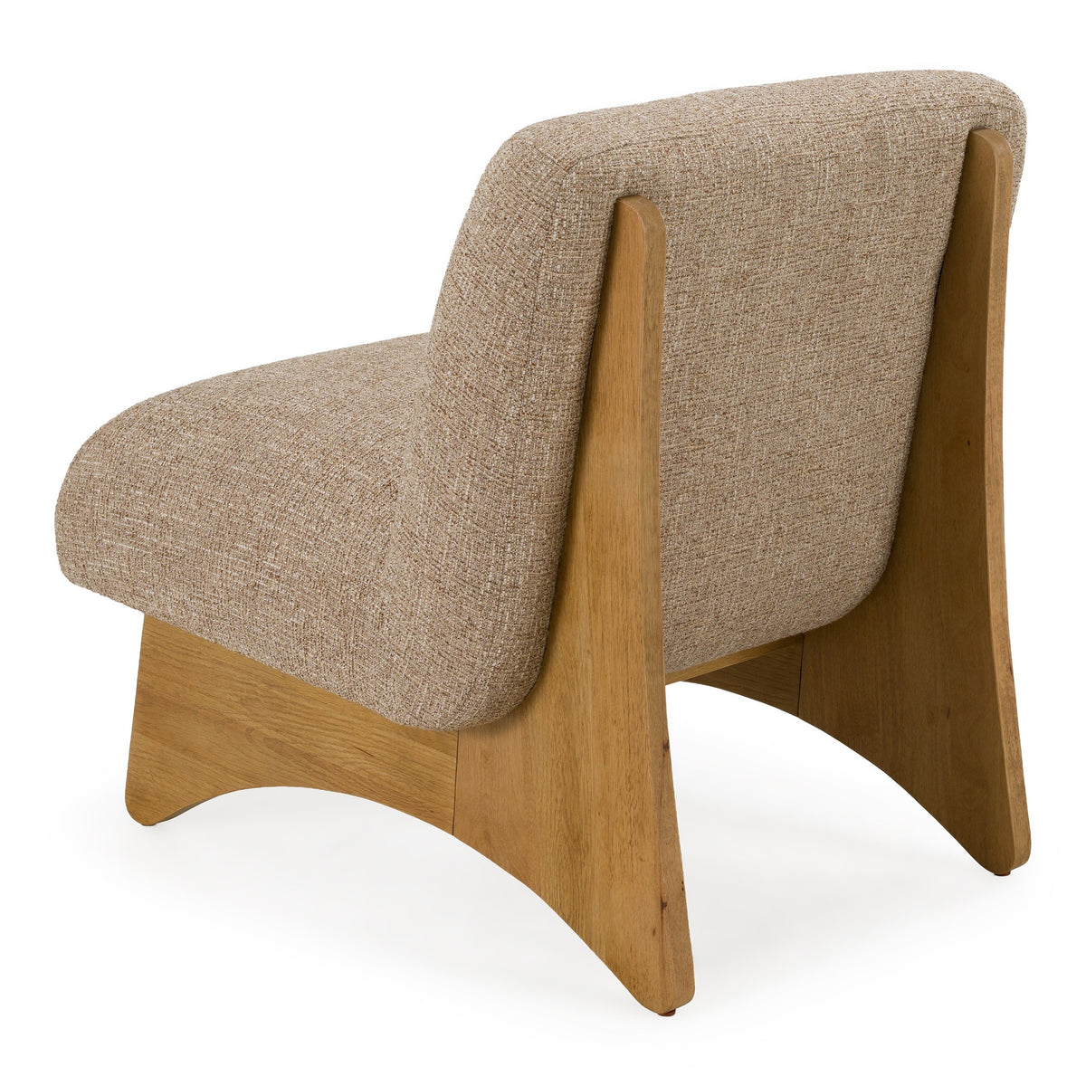 Tamari Modern Tan Fabric + Natural Oak Accent Chair