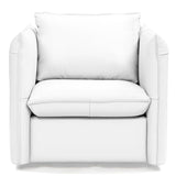Tamworth Modern White Leather Swivel Lounge Chair