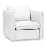 Tamworth Modern White Leather Swivel Lounge Chair