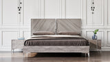 Queen Alexa Italian Modern Grey Bed