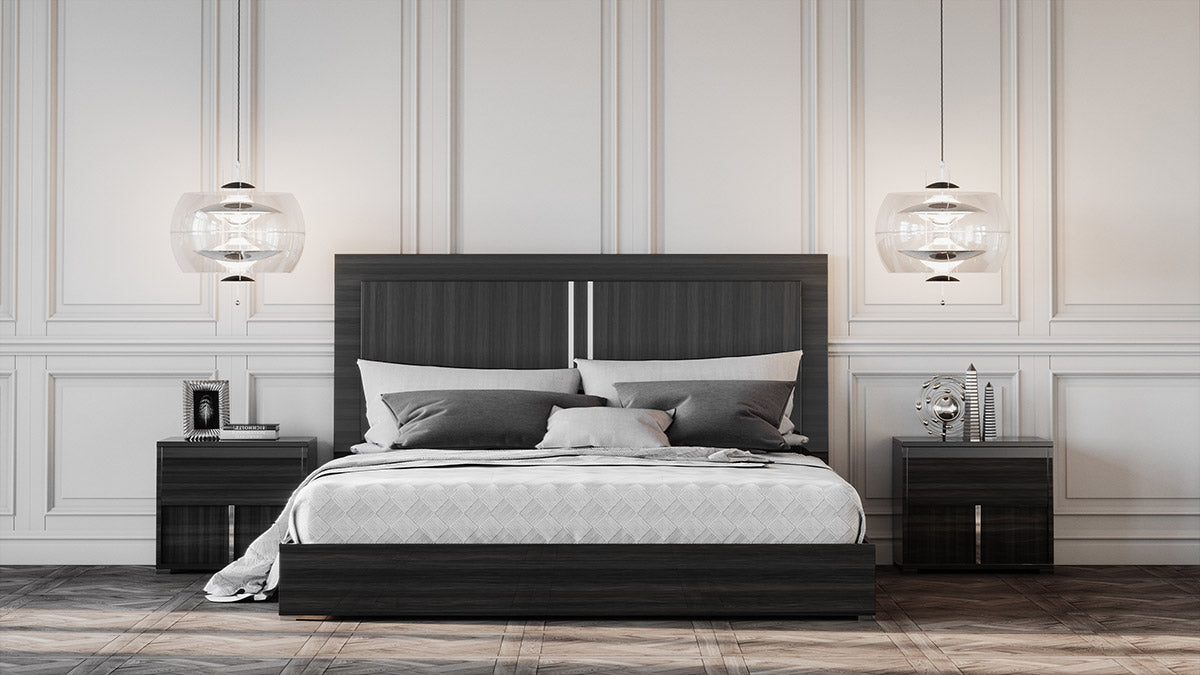 Eastern King Ari Italian Modern Grey Bed