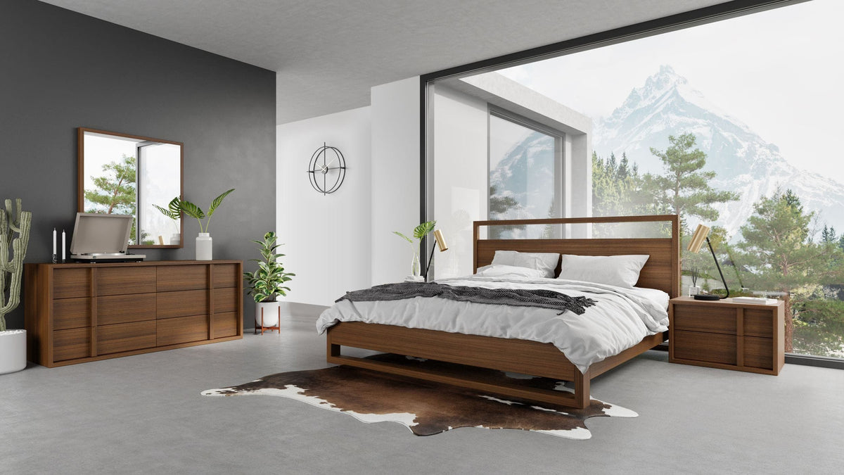 Queen Berlin Modern Walnut Bedroom Set