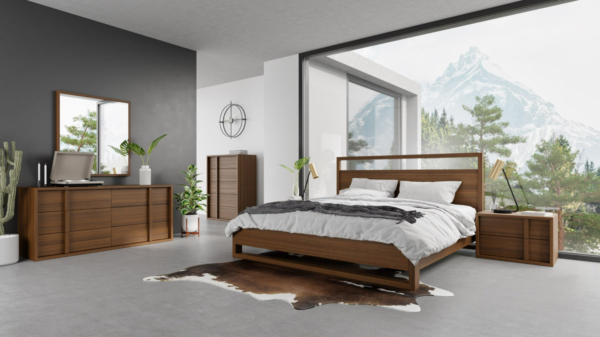 Berlin Modern Walnut Bed