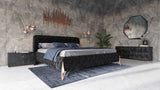Legend Modern Black Velvet & Rosegold Bed