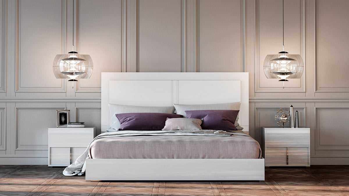 Full Size Nicla Italian Modern White Bedroom Set