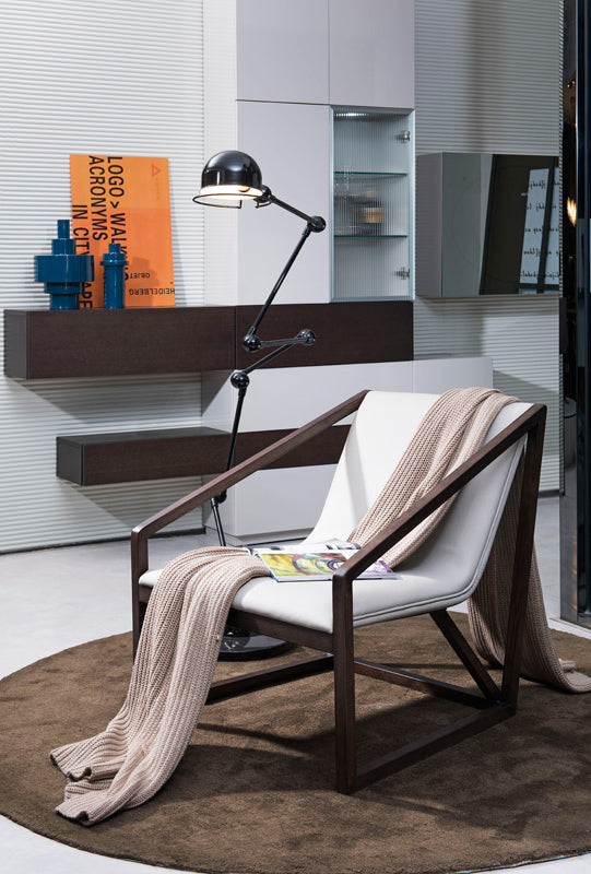 Taranto Modern Grey Eco-Leather Lounge Chair