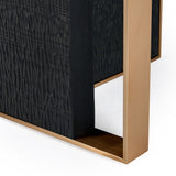 Tasha Modern Black Ash + Brushed Gold Rectangular Dining Table
