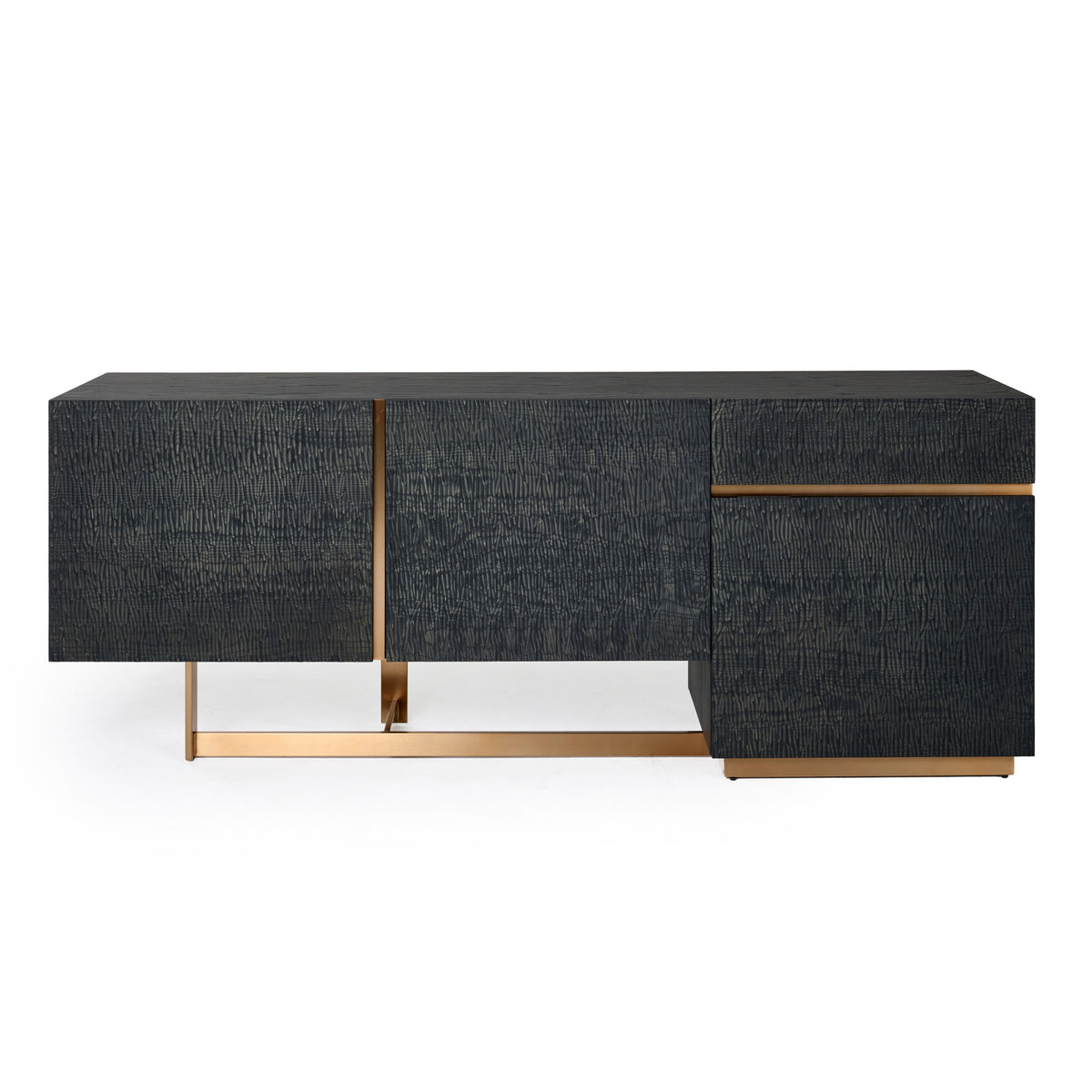 Tasha Modern Black Ash + Brushed Gold Buffet