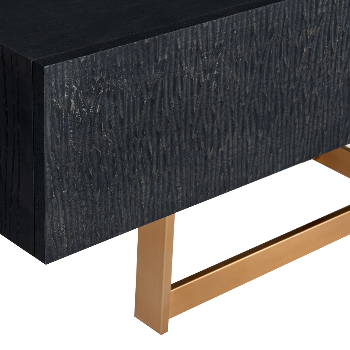 Tasha Modern Black Ash + Brushed Gold TV Stand