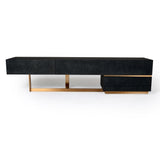 Tasha Modern Black Ash + Brushed Gold TV Stand