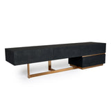 Tasha Modern Black Ash + Brushed Gold TV Stand