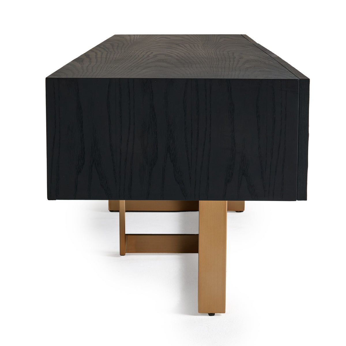 Tasha Modern Black Ash + Brushed Gold TV Stand