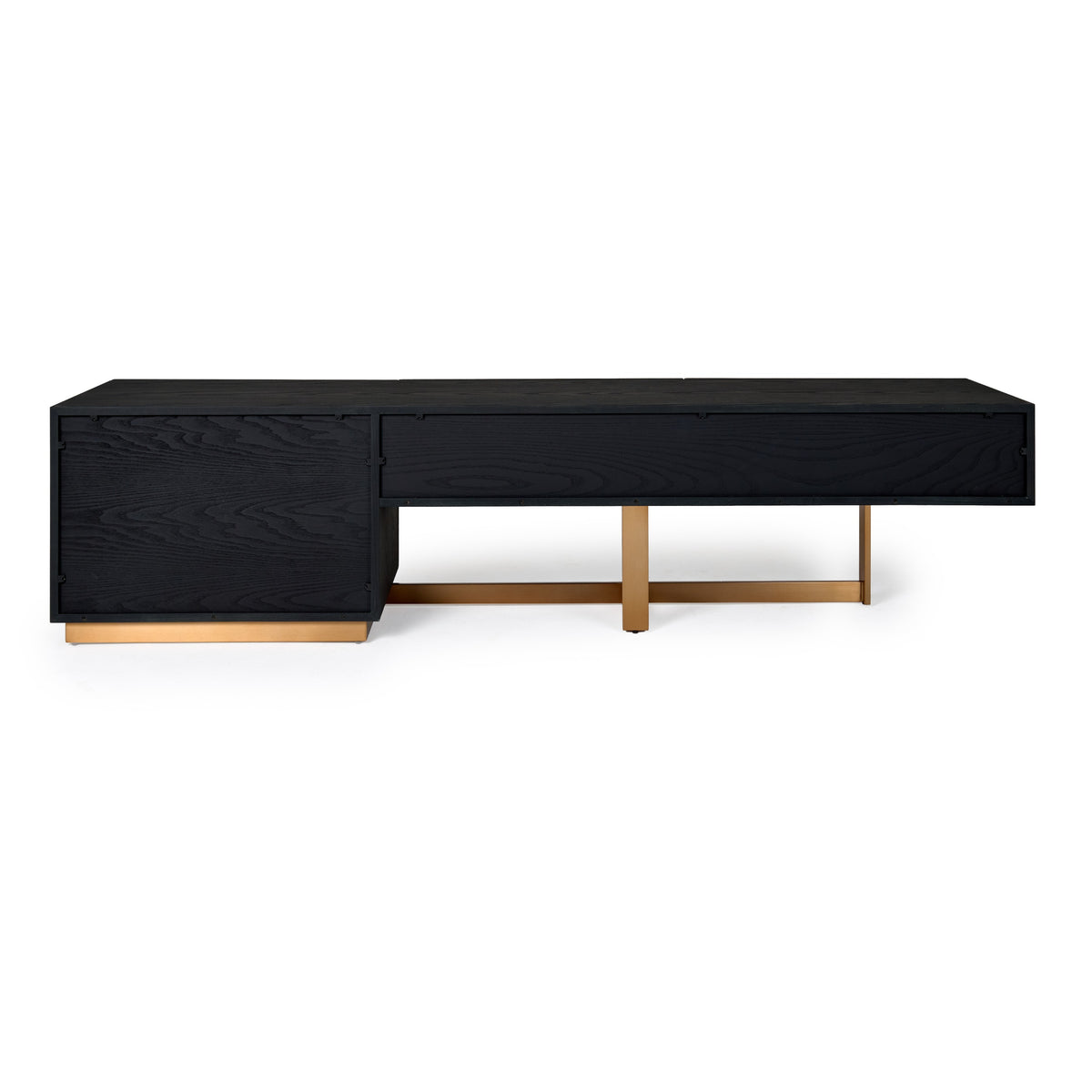 Tasha Modern Black Ash + Brushed Gold TV Stand