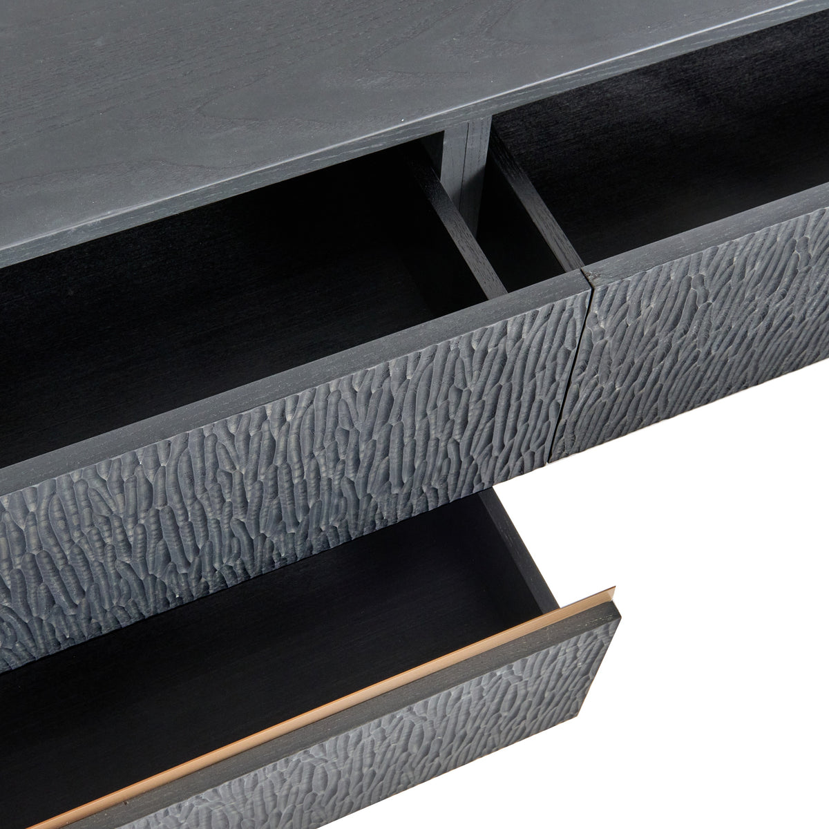 Tasha Modern Black Ash + Brushed Gold TV Stand