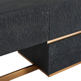Tasha Modern Black Ash + Brushed Gold TV Stand