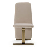 Tasha Modern Beige Velvet + Brushed Brass Dining Chair (Set of 2)