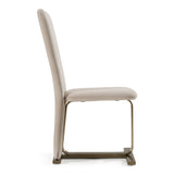 Tasha Modern Beige Velvet + Brushed Brass Dining Chair (Set of 2)