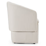 Tassell Modern Ivory Fabric Dining Chair with Castor Wheels