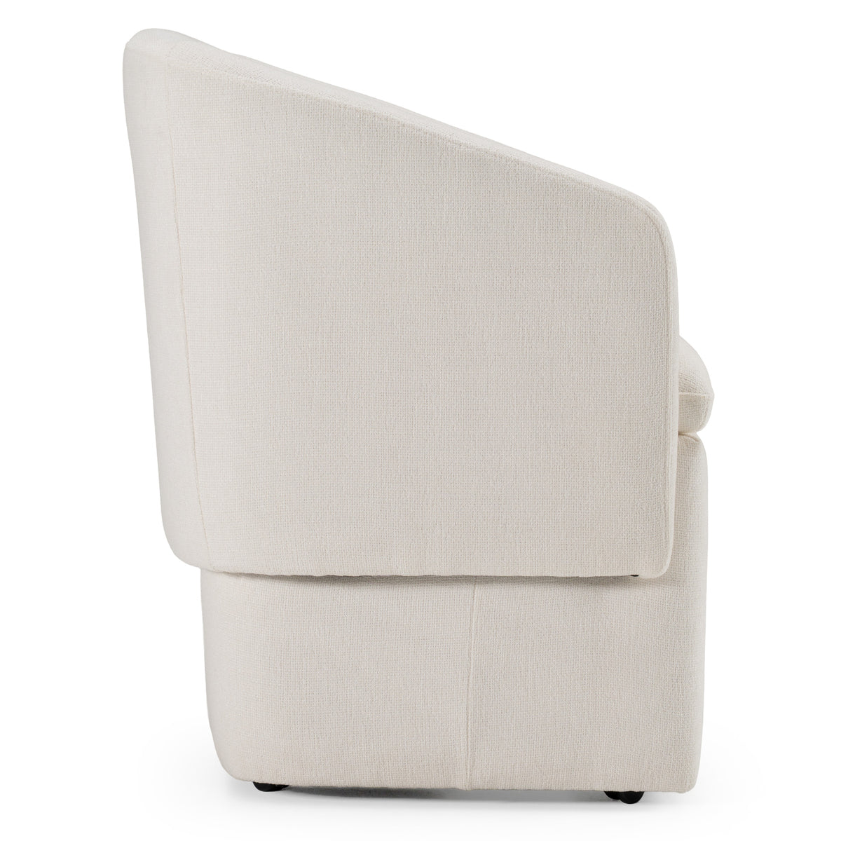 Tassell Modern Ivory Fabric Dining Chair with Castor Wheels