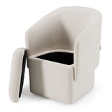 Tassell Modern Ivory Fabric Dining Chair with Castor Wheels