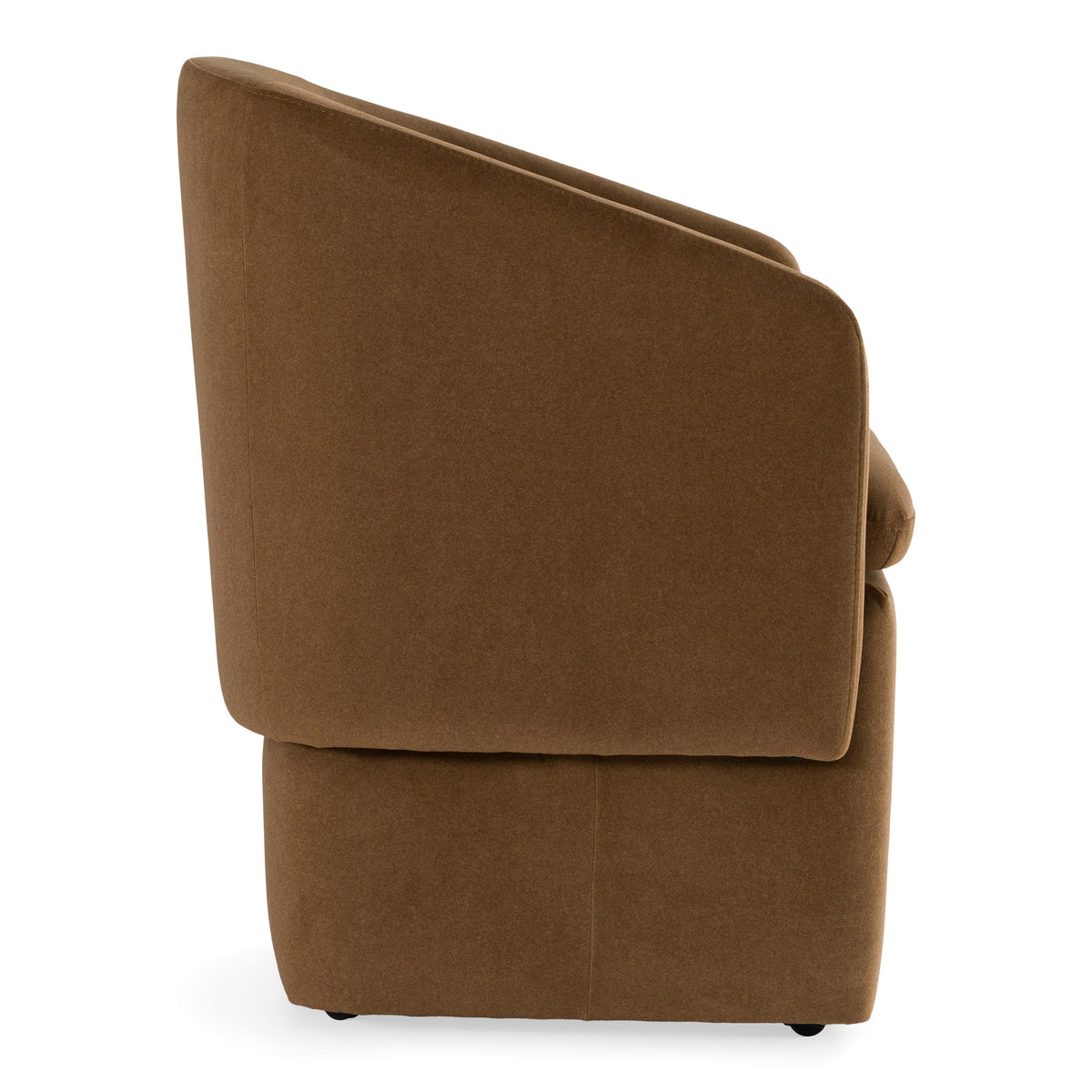 Tassell Modern Brown Fabric Dining Chair with Castor Wheels