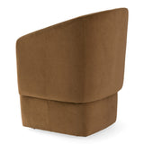 Tassell Modern Brown Fabric Dining Chair with Castor Wheels